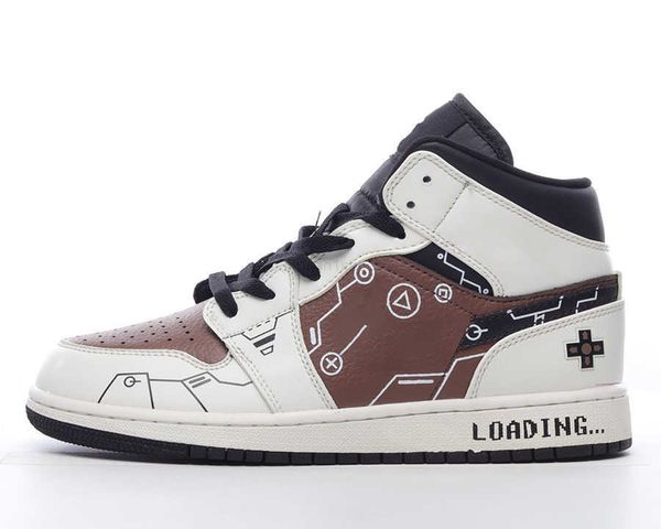 

port jumpman 1 mid shoes 1s electronic games men women trainers sneakers sports come with box