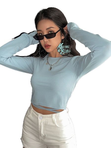 

dazy solid tie back crop tee f2lf#, White