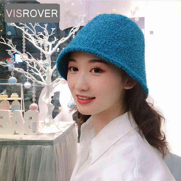 Visrover 7 Färbung Acryl Winter Eimer Kappe Für Frauen Herbst Großen Hut Kühlen Outdoor Sport Aurtumn Winter Damen Hut Großhandel j220722