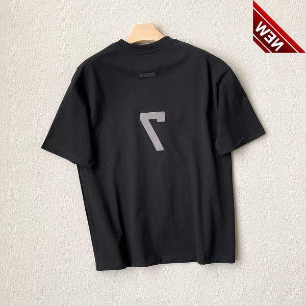 

correct essentials digital 7 back flocking short sleeve high street couple round neck fashion brand, White;black