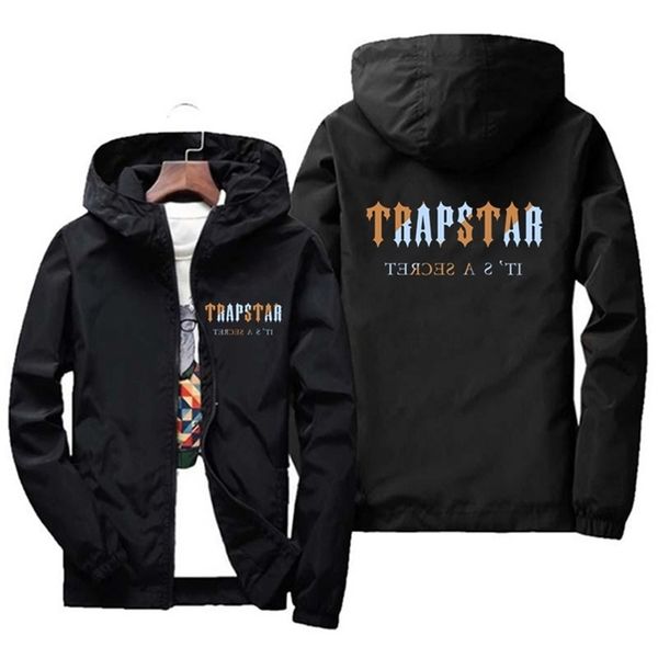 

fashion zipper men's and women's jackets brand trapstar printed sports hip hop casual zipper long sleeve hoodie jacket 220607, Gray