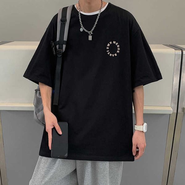 

designer shirt klein blue short shirts sleeve t-shirt 2022 summer foam printing trend mens t-shirts, White;black