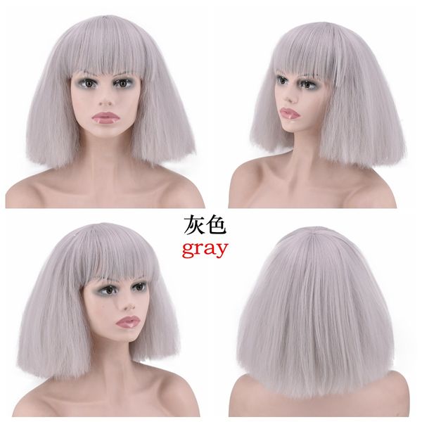 Cosplay Kinky Straight Short Synthetic Wigs Factory Supply Wholesale