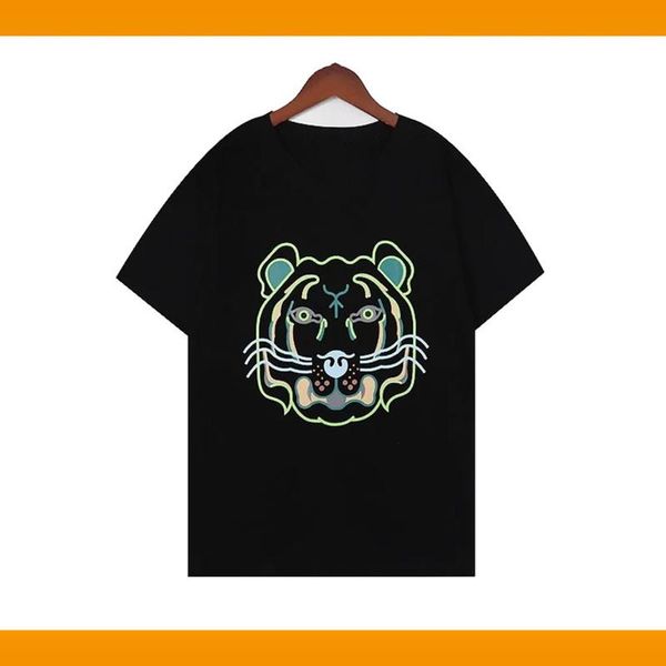 Kenzi Gömlek Tees Mens T-Shirts Tiger Head T-Shirt Gevşek Hip Hop Sokağı Lüks Klasik Asya Boyutu S-2XL 6NKX 136