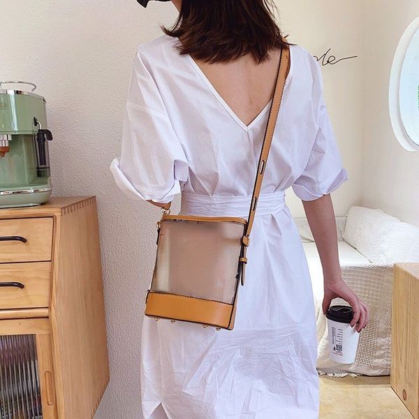 

designer bucket bags luxury brand burb shoulder bag classic check leather messenger bag fashion casual totebag women's handbag