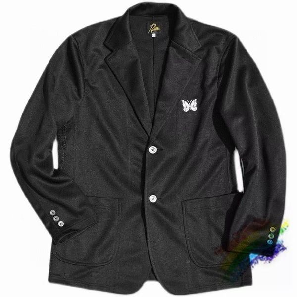 Giacche da uomo Aghi neri Uomo Donna Striscia bianca Farfalla Ricamo Logo AWGE Track Jacket Capispalla High Street CappottiUomo