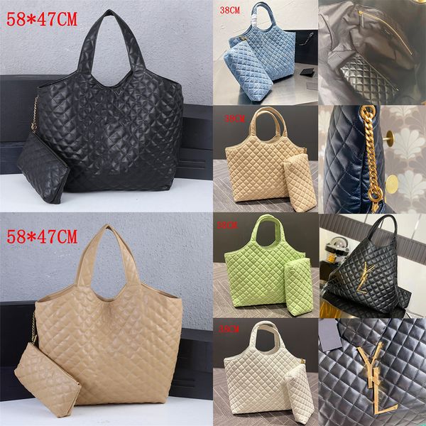 

icare maxi shopping totes bags quilted lambskin large capacity tote shoulder tote bag diamond surface chain coin walle