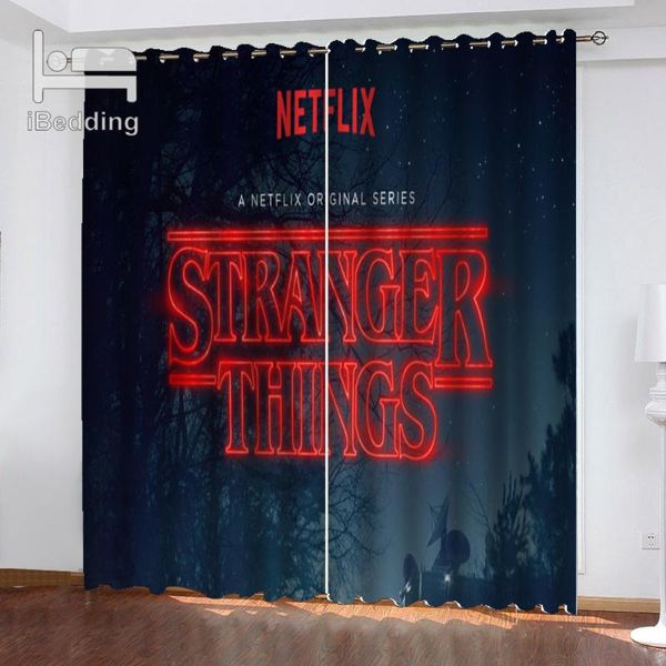 Vorhang Vorhänge 1Set Film Stranger-things Wohnzimmer Wasserdicht POD Angepasst PO Polyester DecorCurtain