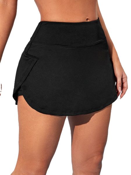 

breathable softness phone pocket sports skort y72a#, Gray