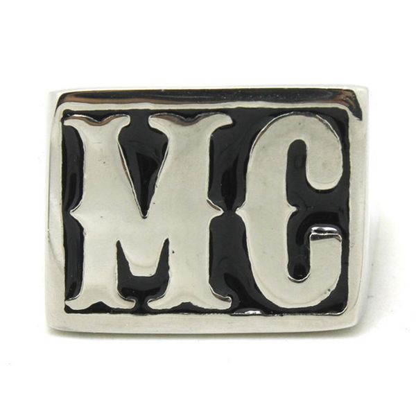 

4pcs/lot size 8-14 motorbiker mc cool ring 316l stainless steel fashion jewelry selling biker style mc ring226o, Silver