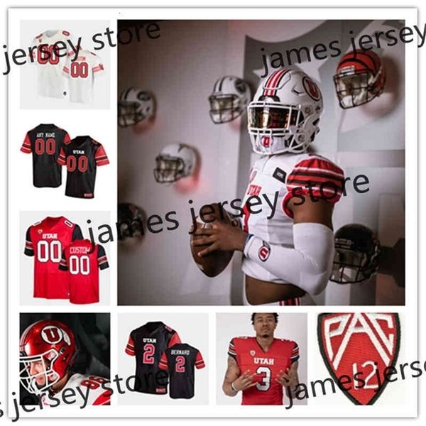 

c202 college mens custom utah football jersey 70 jackson barton 16 nygel king 69 lo falemaka 23 julian blackmon 6 bradlee anae 97 matt gay 3, Black