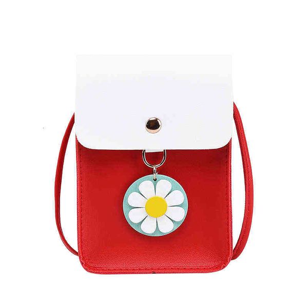 

women's mobile phone zero wallet korean flower shoulder bag fashion simple diagonal bag small bag 000 007, Red;black