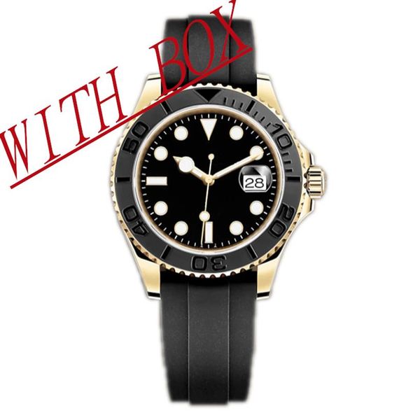 

men's watch yachting style 42mm black dial master automatic mechanical sapphire glass classic model folding watches super lum282w, Slivery;brown