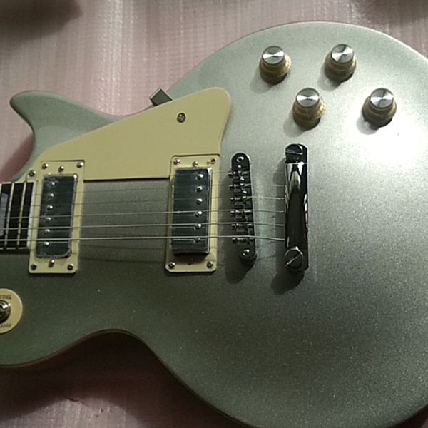 

customized silver sparkle standard electric guitar with mini humbuckers