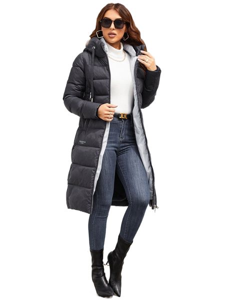 

miegofce letter graphic zipper front hooded puffer coat 31wa#, Black