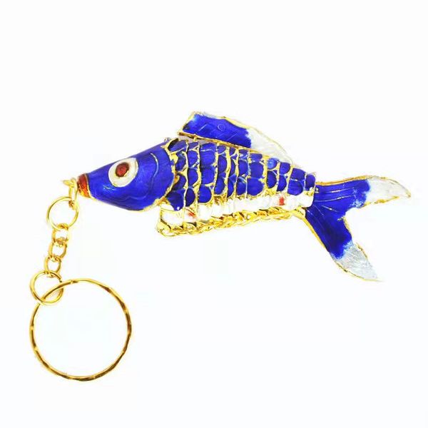 

10pcs 5cm Enamel Swing Koi Fish keyring Keychain with box Vivid Goldfish Charms Keychains Wedding Birthday Party Gifts for guests