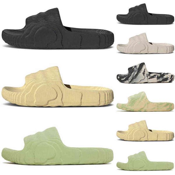 adilette 22 sliders slippers slides designer sandals mens womens black grey desert sand magic lime luxury shoes pantoufle flip flops ju7g