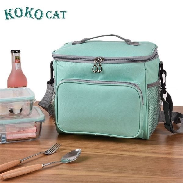 KOKOCAT Brand Lunch Bag Addensare Nylon Cooler Lunch box Food Cooler Borse da picnic per le donne Thermal Lunch Box Kids Milk Bag 201015