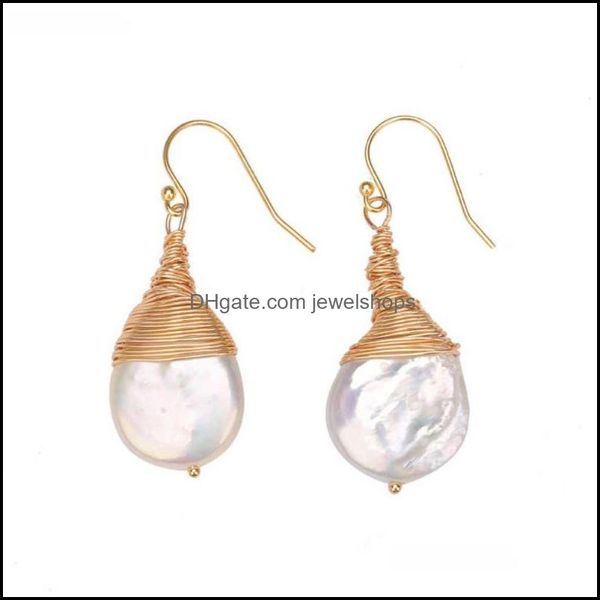 

dangle chandelier earrings jewelry handmade white baroque coin pearls 18k eardrop wedding mothe dhu7m, Silver