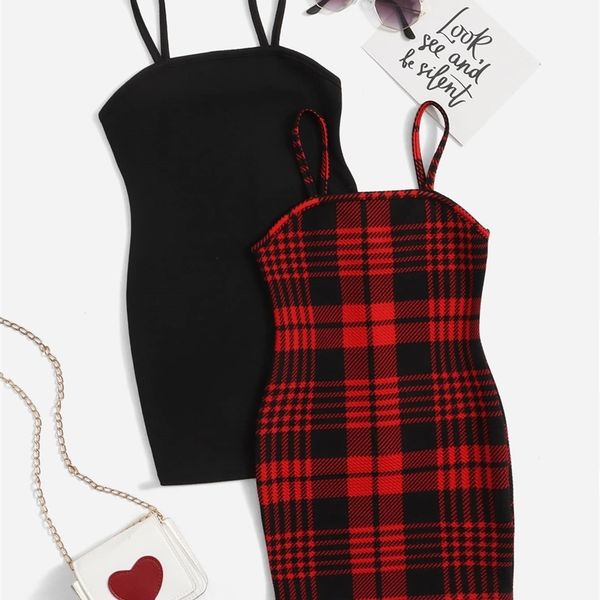 

sheen little girl 2-in-1 checked suspender dress she, Red;yellow