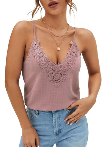 

guipure lace panel cami n9ui#, White