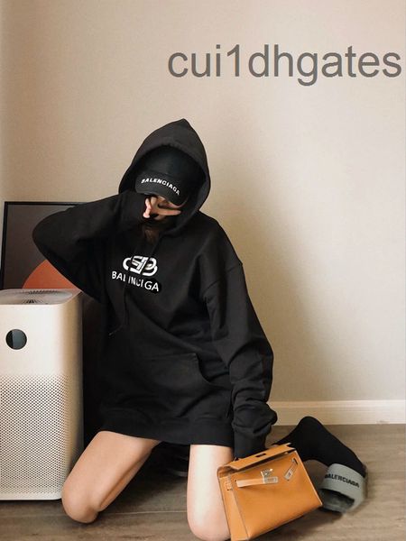 

2022 designer b br coats and hoodies du eye-catching ~ 2022 autumn bottomed round neck loose letter white pullover women's ins hoodie t, Black