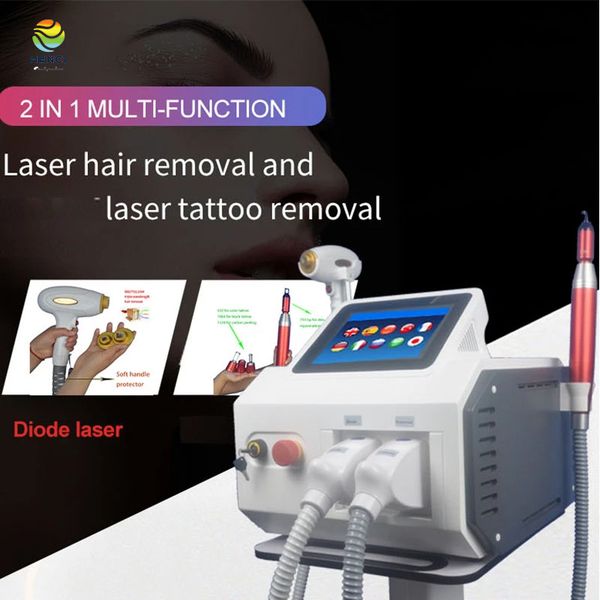 

2 in 1 portable 808 picosecond laser tattoo removal diode lasers hair-removal ing point machine, Black