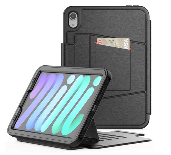 Custodia protettiva per tablet da lavoro a prova di tre strati Cover per iPad 7 Pro 11 10.2 mini 6 Custodia pieghevole in pelle Custodia anti caduta con slot per schede ibrida