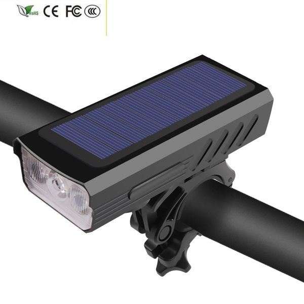 Yunmai Neues Solar-Ladegerät mit eingebauter Batterie, wasserdichtes Fahrradlicht für Outdoor-Sportarten, MTB-Lampe, Scheinwerfer, ultraleichte Taschenlampe, Fahrradlicht