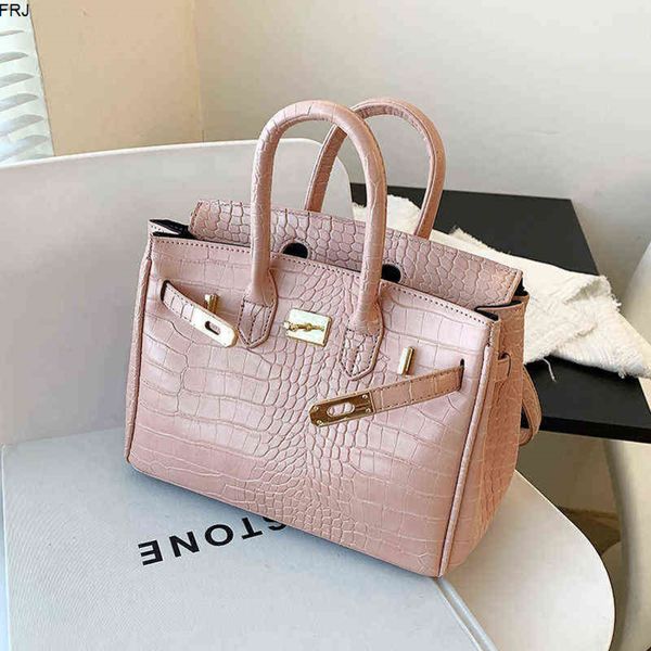

designer herme high bags birkins capacity bag womens summer versatile 2022 new fashion highend sense messenger crocodile pattern have logo n