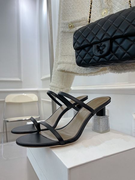 

new designer women sandals versatile round head low-heeled roman sandals suede thick with wild sandals fashion dress high heel solid shoes 0, Black