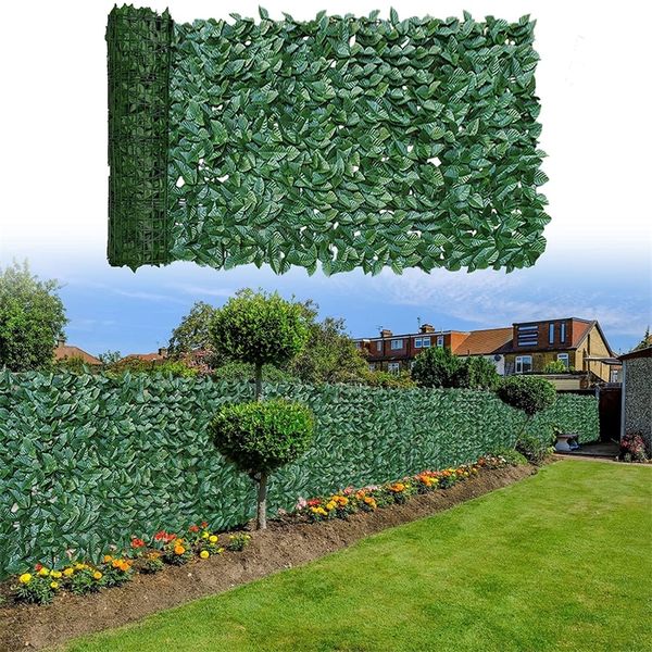 3x1m Siepe Artificiale Pannelli Foglia Finta Privacy Recinzione Schermo Vegetazione per Casa Giardino Cortile Terrazza Patio Negozio Decor
