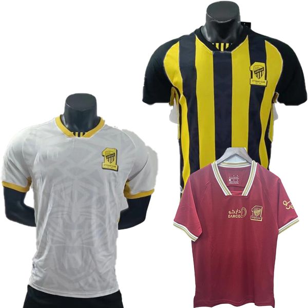 

22 23 soccer jersey al lttihad shirt romarinho yellow and white away home 90 camara haroune 70 jerseys, Black;yellow