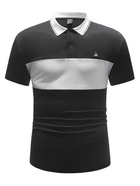 

men color block patched detail polo shirt i2xy#, White;black
