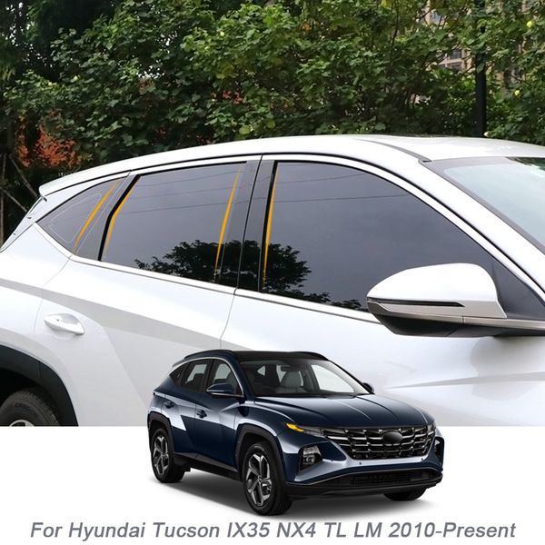 6pcs Car Window Center Центральная наклейка Наклейка против скребки для Hyundai Tucson IX35 NX4 TL LM 2010-Представленные Внешние аксессуары
