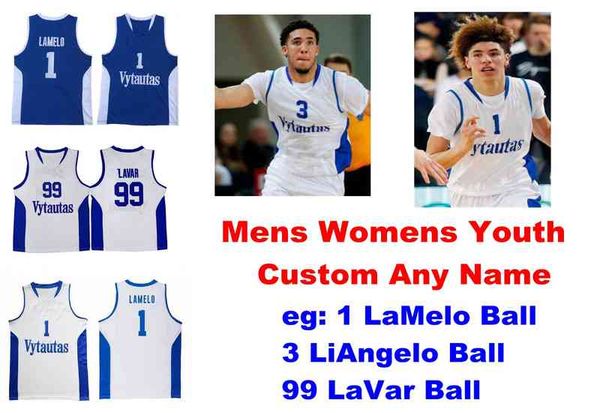 

lithuania prienu vytautas jersaeys mens 1 lamelo ball jersey 3 liangelo ball 99 lavar ball basketball jerseys customize stitched, Black