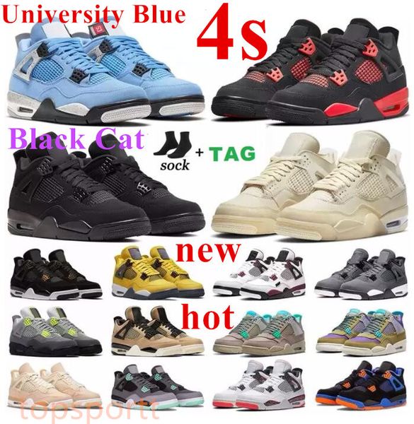 

jordn 4 4s retro men basketball shoes university blue military black cement cat cream sail white oreo bred infrared designer shoe skateboard