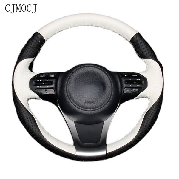 

fit for kia k3 sportage r k4 k5 sorento kx3 kx5 custom hand-stitched leather steering wheel cover set interior car accessories