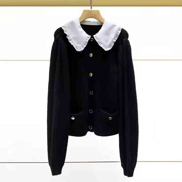 

women's knits & tees fadan s family's autumn and winter women's wear girl style detachable collar knit top, White