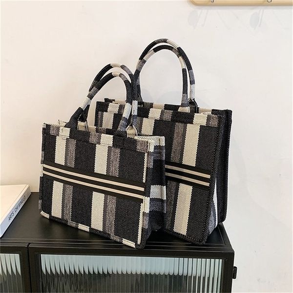 

tote women's new fashion leisure large capacity canvas stripe travel backpack clearance outlet sale