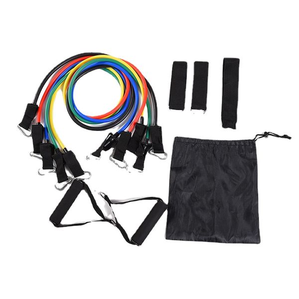 

11pcs/set yoga stripes latex pull rope resistance bands indoor portable fitness equipment ankle strap exercise training expander elastic ban