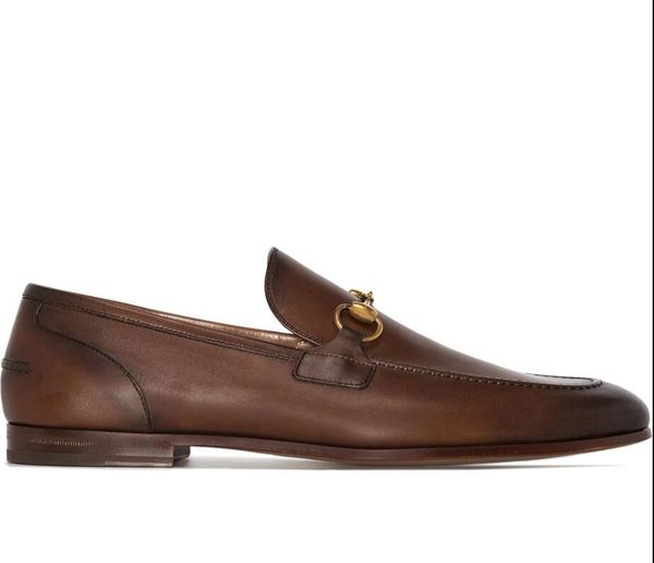 Horsbit Business Deri Daireler Elbise Oxfords Ayakkabı Beyefendi Loafer Orijinal Deri Yürüyüş Lüks Tasarımcı Loafers Mens Moccasins Party Düğün Kutu