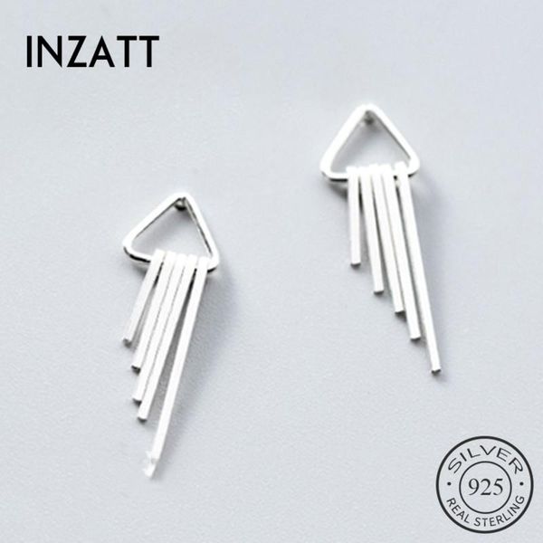 

stud inzareal 925 sterling silver minimalist tassel earrings for fashion women geometric fine jewelry 2022 punk accessories, Golden;silver