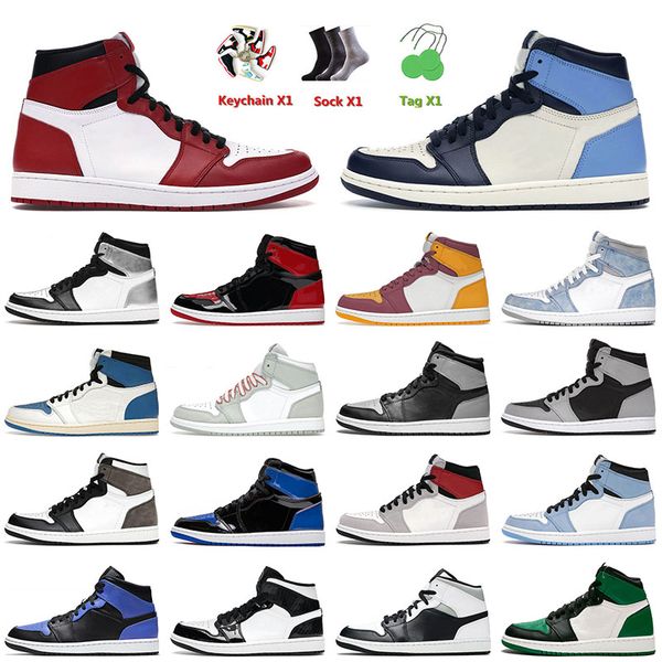 

2022 arrival mens basketball jumpman shoes 1 1s high chicago obsidian unc bred patent hyper royal university blue outdoor trainers sneakers