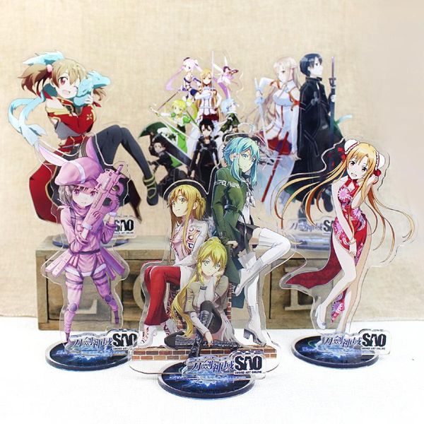 

keychains sword art online anime character standing sign double-sided acrylic stands model plate desk decor birthday xmas gift, Silver