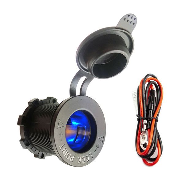 Tomada para isqueiro de carro, 12v-24v, à prova d'água, adaptador de tomada de energia para barco marinho, motocicleta, caminhão, rv, atv, com fio y4