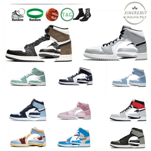 

basketball shoes jumpman 1s men women high og 1 military blue electro orange unc patent court purple chicago obsidian mens sports sneakers