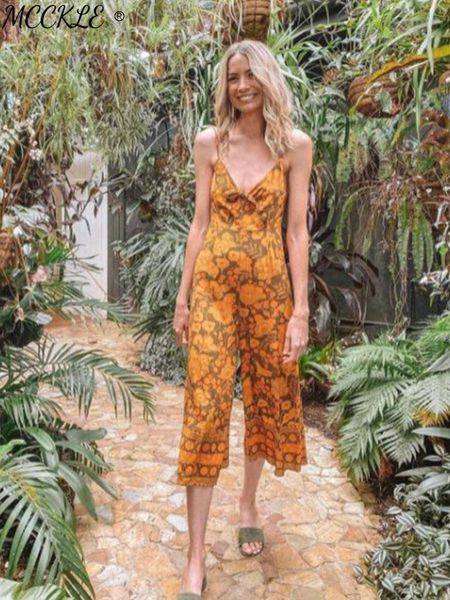 

summer print butterfly women jumpsuits casual spaghetti strap wide leg lady fashion female romper 220602, Gray