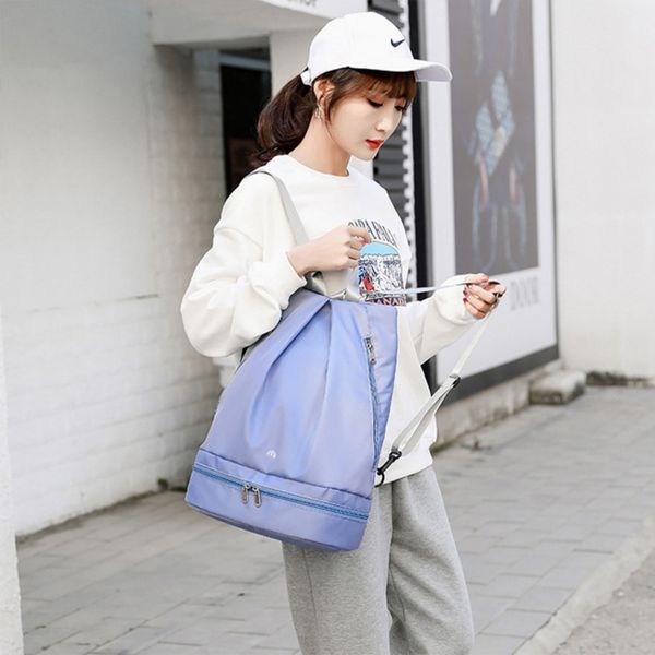 

lulu sacks bags backpack women's independent shoes dry wet separation waterproof fitness sack bag travel training storage bag-869 lns7
