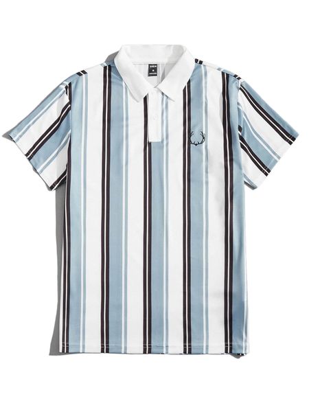 

men animal print striped polo shirt x6sd#, White;black